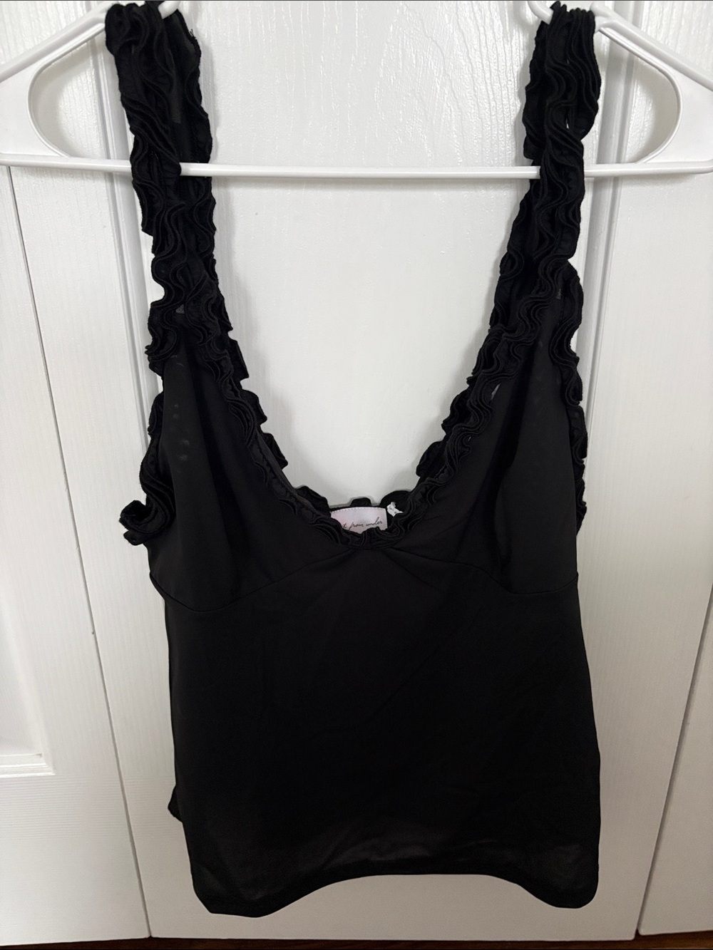 Black Ruffle-Trim Cami Top - Picture 2 of 3